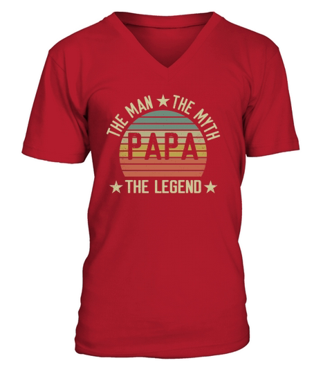 The Man The Myth The Legend Papa Vintage V-Neck T-shirt