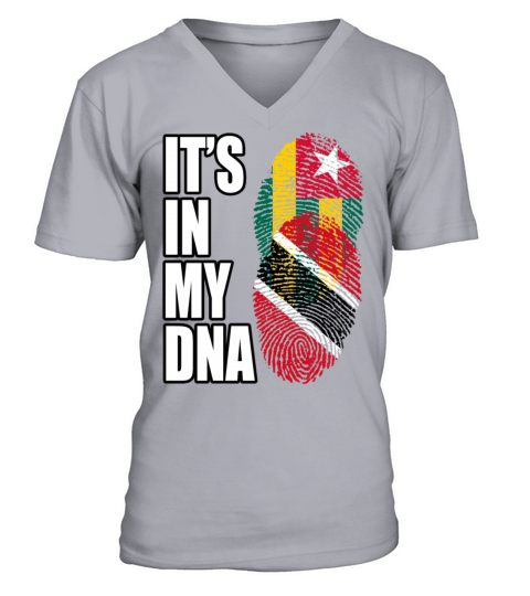 Togolese And Trinidad Tobago Mix Heritage DNA Flag V-Neck T-shirt
