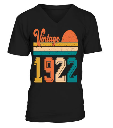 Vintage 1922 birthday gift V-Neck T-shirt
