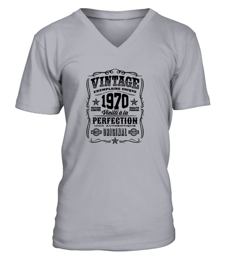 Vintage 1970 Cadeau Anniversaire 49 Ans V-Neck T-shirt