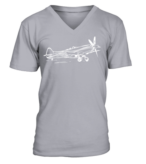 Vintage Popeller Flieger Airplane V-Neck T-shirt