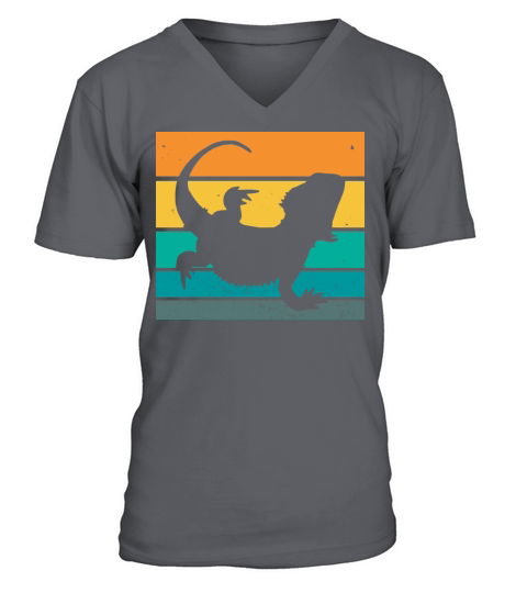Vintage Retro Bearded Dragon V-Neck T-shirt
