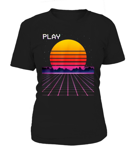 80s Neon Grid Sunset Vaporwave Synthwave Outrun T-Shirt Women's T-Shirt