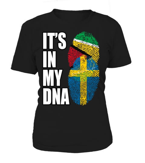 Guyanese And Swedish Mix Heritage DNA Flag Women's T-Shirt