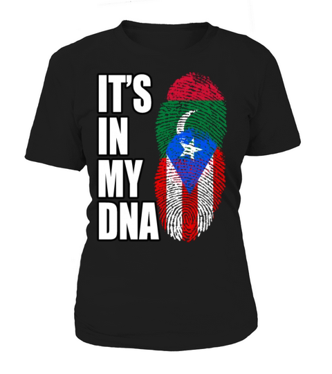 Maldivian And Puerto Rican Mix Heritage DNA Flag Women's T-Shirt