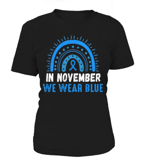 Rainbow Blue November Diabetes Awareness Month Women's T-Shirt