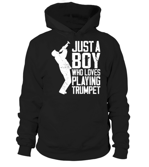 Trumpet Player Vintage Just A Boy Hoodie Unisex