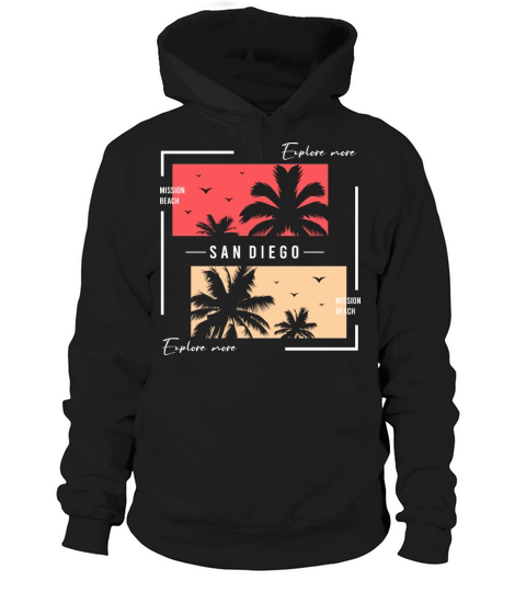 Vintage Mission Beach California Hoodie Unisex
