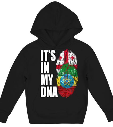 Georgian And Ethiopian Mix Heritage DNA Flag Kids Hoodie