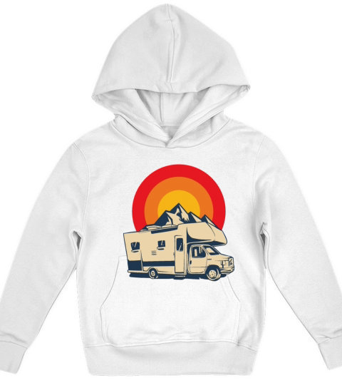 Retro Motorhome Vintage Camper Kids Hoodie