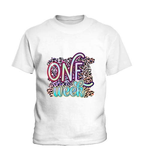1 One Week Funny Baby Birthday Gift Design Kids T-Shirt