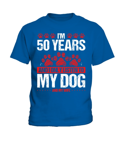50 Year Old Birthday Dog Dad to my Dog 50 Birthday Kids T-Shirt