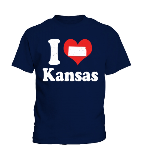 America Citizen US State Love I Heart Kansas Kids T-Shirt