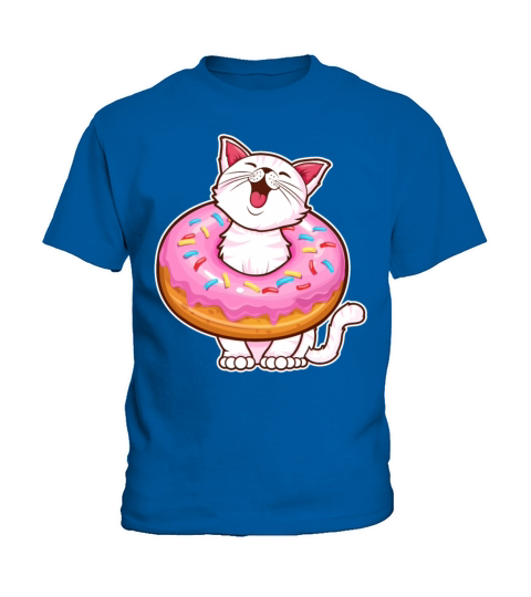 Funny Doughnut Cat Donut Lover - Cute Cat Kids T-Shirt