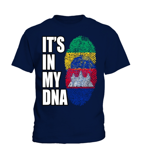 Gambian And Cambodian Mix Heritage DNA Flag Kids T-Shirt
