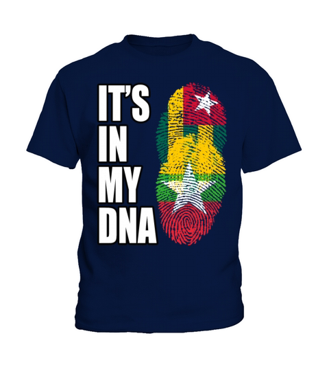 Togolese And Burmese Mix Heritage DNA Flag Kids T-Shirt