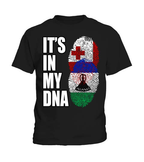 Tongan And Basotho Mix Heritage DNA Flag Kids T-Shirt
