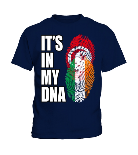 Tunisian And Irish Mix Heritage DNA Flag Kids T-Shirt