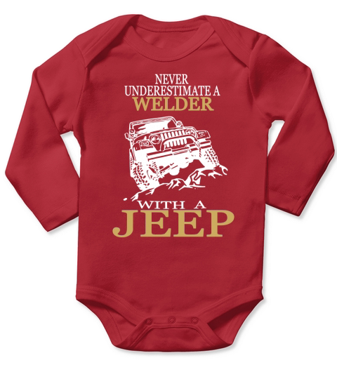 [154] WELDER WITH A JEEP Tshirt Long Sleeve Baby One-Piece