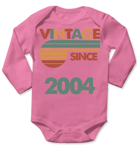 18th Vintage Birthday 2004 Long Sleeve Baby One-Piece