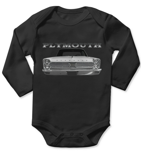 1966 Plymouth Fury Front White Long Sleeve Baby One-Piece