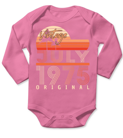 1975 In July Vintage Long Sleeve Baby One-Piece