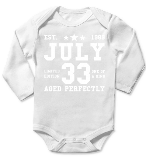 33rd birthday July vintage 1989 gift idea Long Sleeve Baby One-Piece