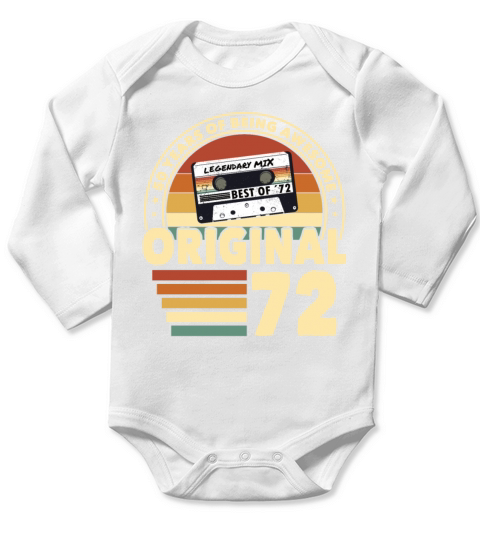50th birthday vintage 1972 original 1972 Long Sleeve Baby One-Piece