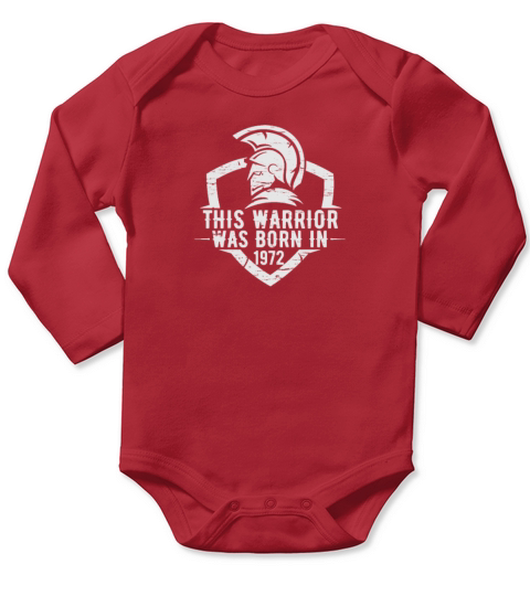 50th Birthday Warrior born 1972 Vintage 1972 Long Sleeve Baby One-Piece