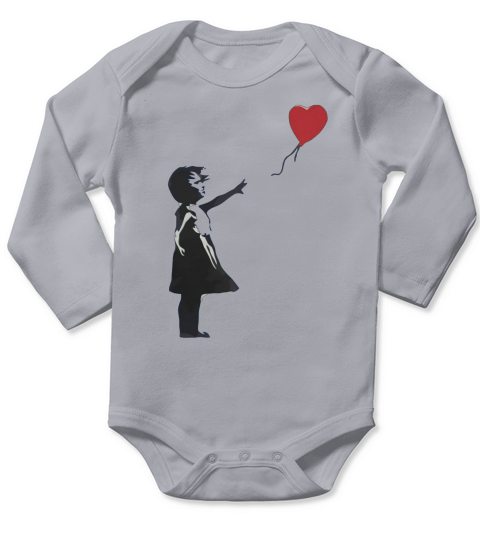 Banksy - Girl With Balloon Long Sleeve Baby One-Piece