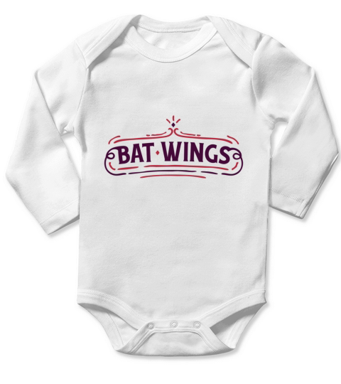 Bat Wings Halloween Quote Badge Long Sleeve Baby One-Piece