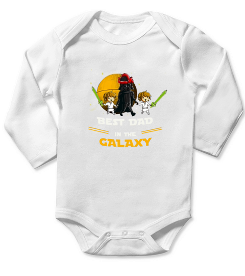 Best Dad in the galaxy. Father and 2 sons - Coffee Mug (colored) Long Sleeve Baby One-Piece
