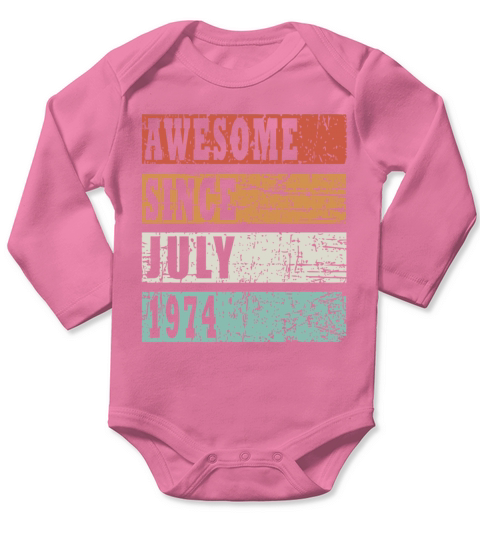born 1974 july vintage gift Long Sleeve Baby One-Piece