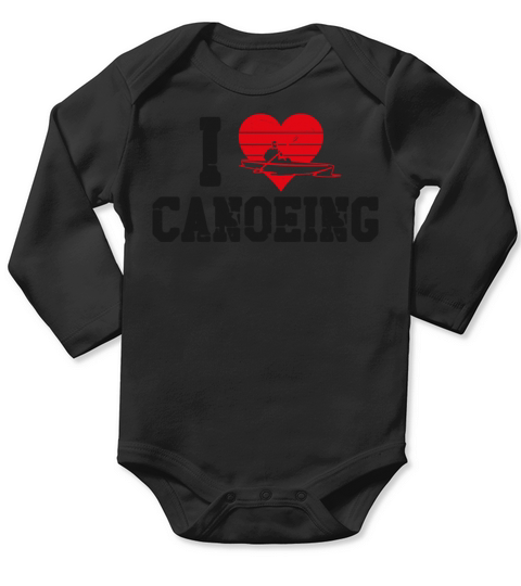 Canoe Canoeing Heart Vintage I Long Sleeve Baby One-Piece