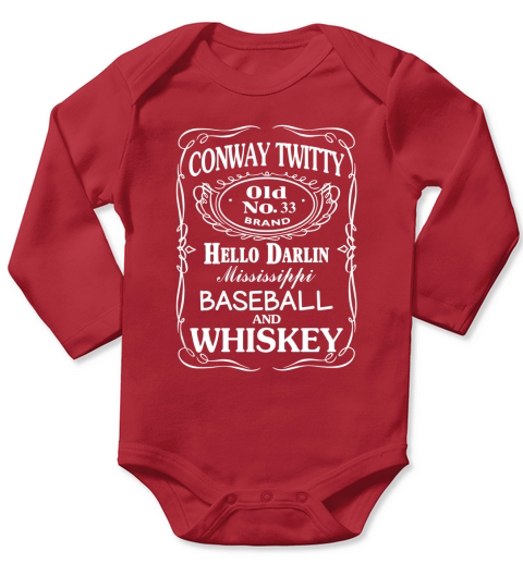 Conway Twitty and whiskey Long Sleeve Baby One-Piece