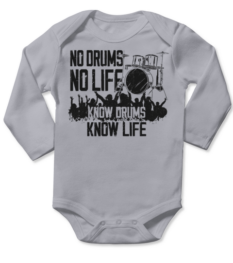 Drummer Drum Set Vintage No Drums Long Sleeve Baby One-Piece