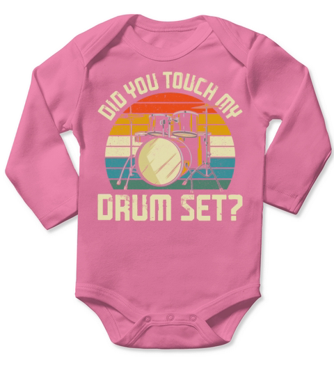 Drummer Drum Set Vintage Retro Did Long Sleeve Baby One-Piece
