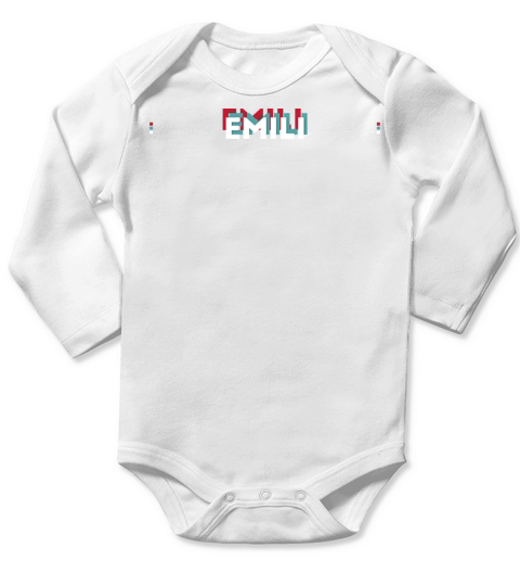 Emili Name - Funny Name Emili 80s theme Long Sleeve Baby One-Piece
