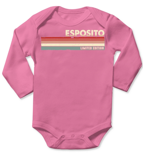 Esposito Funny Retro Vintage Name Surname 80s 90s Long Sleeve Baby One-Piece
