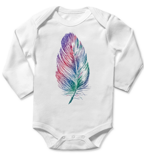 feather Long Sleeve Baby One-Piece