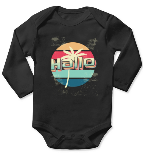 german greeting hallo funny germany shirt vintage Long Sleeve Baby One-Piece