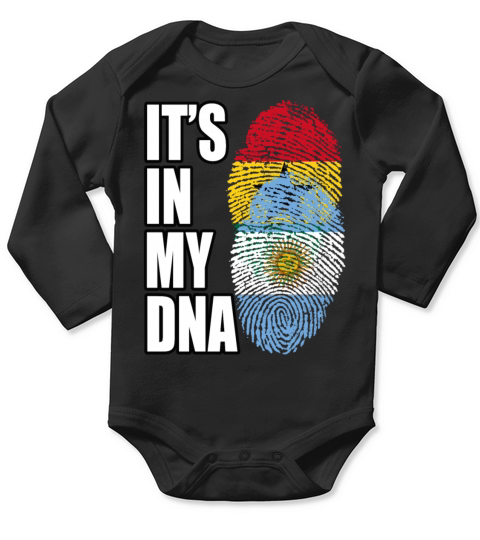 Ghanaian And Argentinian Mix Heritage DNA Flag Long Sleeve Baby One-Piece
