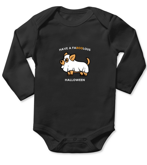 Have a FABOOLOUS Halloween funny corgi dog Long Sleeve Baby One-Piece