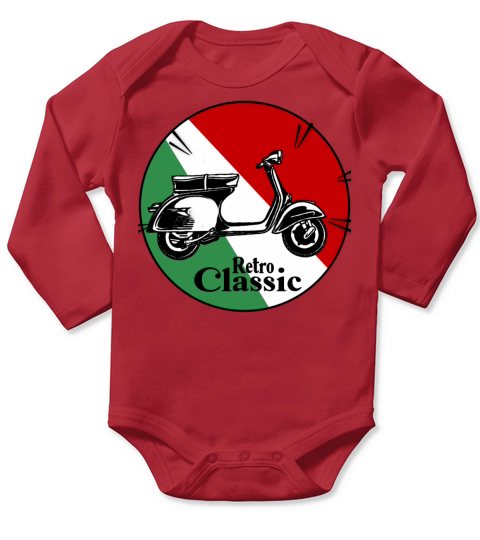 ITALIA VESPA SCOOTER T SHIRT Long Sleeve Baby One-Piece