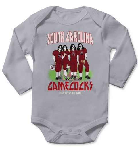 Kiss South Carolina Gamecocks Long Sleeve Baby One-Piece