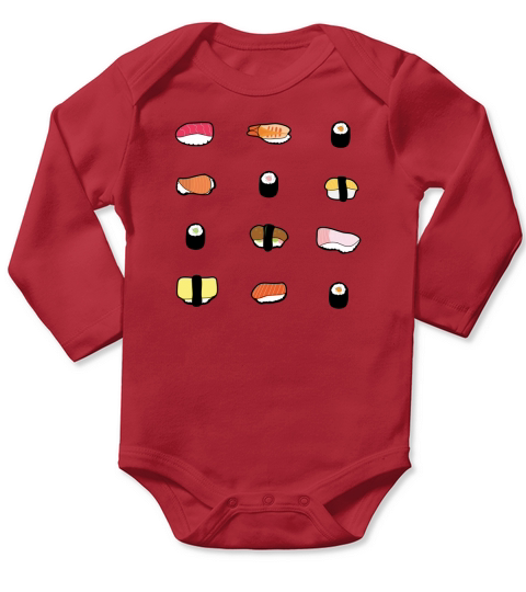 Lots Of Sushi Long Sleeve Baby One-Piece