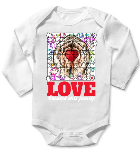 Love Created This Family Adoptive Parents Adopted Long Sleeve Baby One-Piece