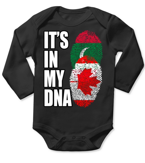 Maldivian And Canadian Mix Heritage DNA Flag Long Sleeve Baby One-Piece