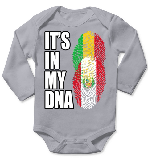 Malian And Peruvian Mix Heritage DNA Flag Long Sleeve Baby One-Piece