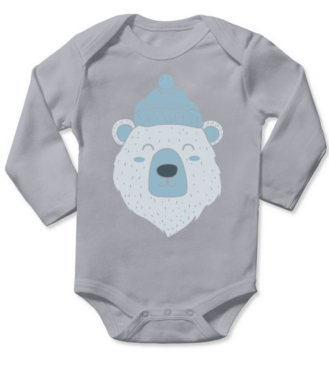 polar bear Ice Bear Icebear Winter Winter Hat gift Long Sleeve Baby One-Piece